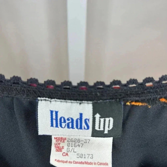 2/$30 Heads Up Large Tropical Floral A Line Skirt Flowy Hawaiian Party Vintage - Picture 5 of 7